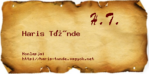 Haris Tünde névjegykártya